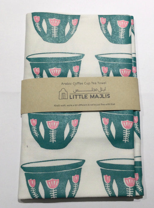 Arabic coffee cup tea towel