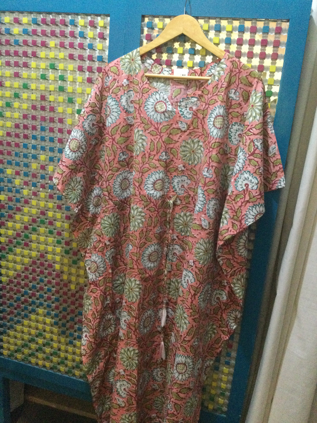 Melange kimono long printed