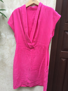 Pink v neck dress