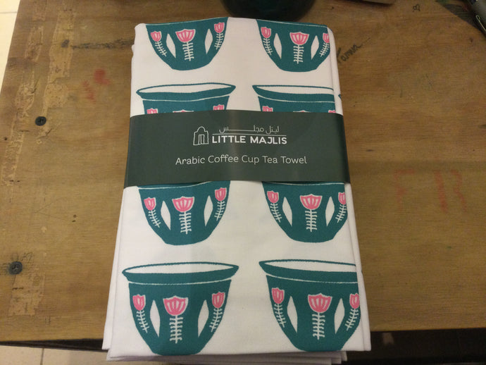 Arabic coffee cup tea towel