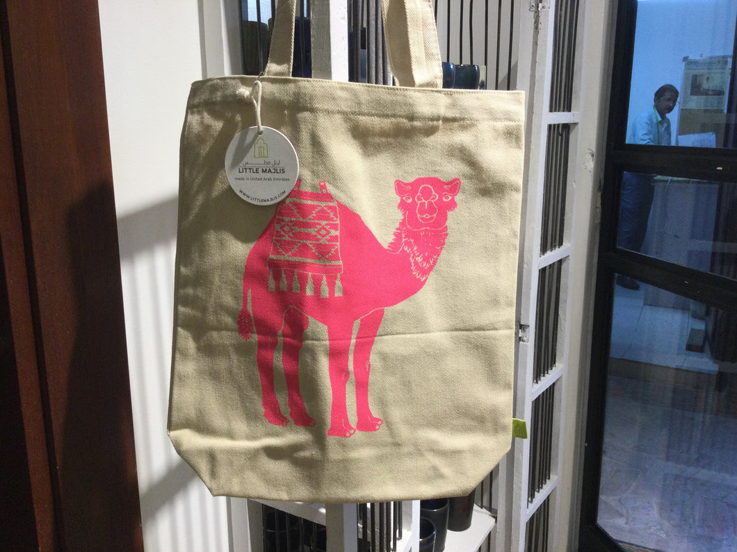 Tote bag camel pink