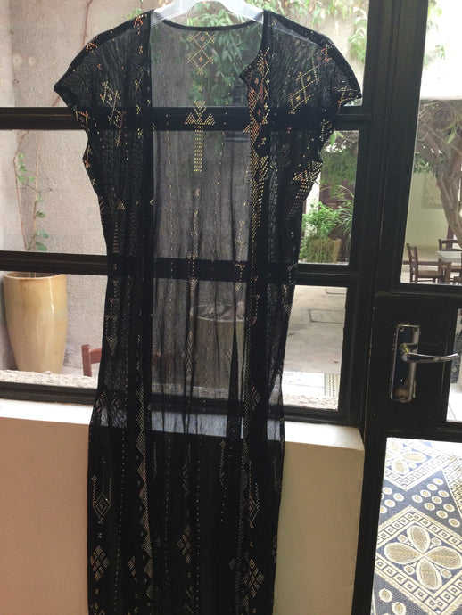 TAWC Egyptian silver embroidered vest caftan