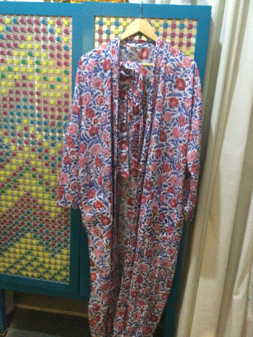 Melange organic cotton kaftan long