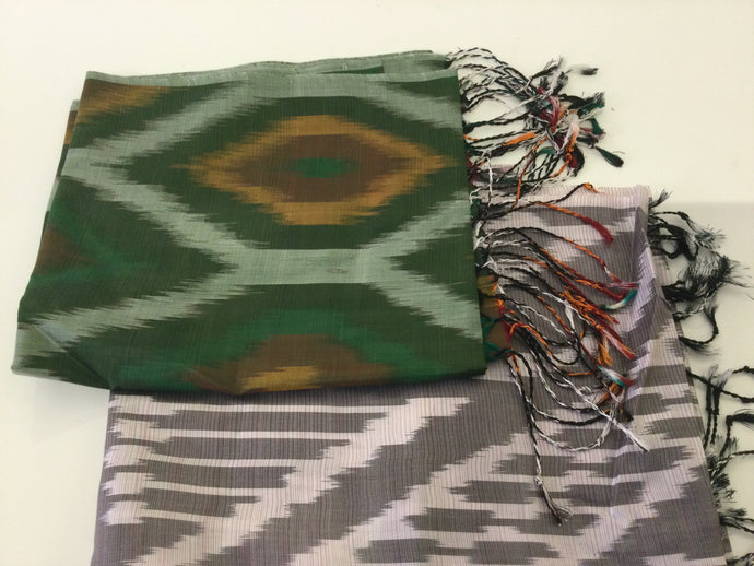 Silk and ikat scarves