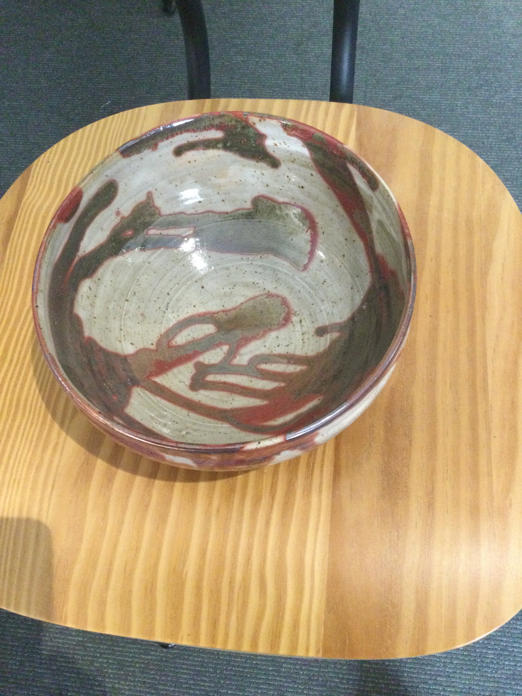 Ceramic bowl medium brown red