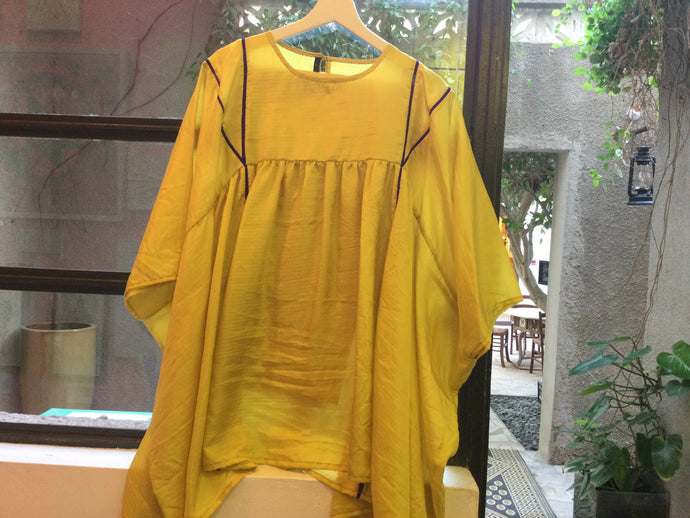 Xva yellow silk top and trauser