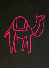 Postcard camel pink on grey