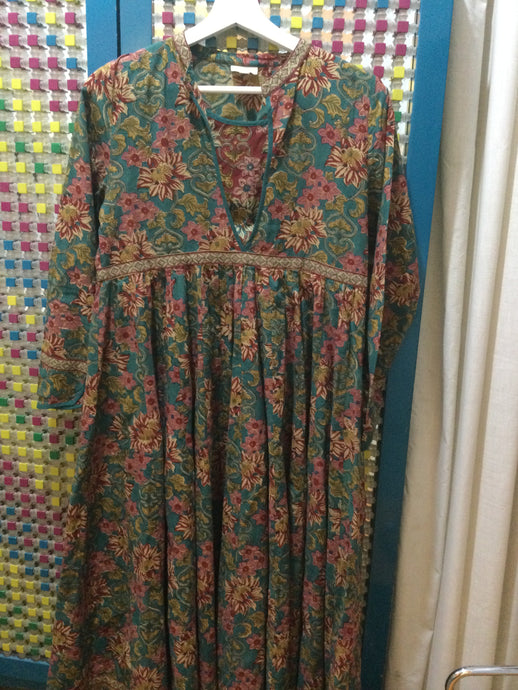 Anokhi green flower dress
