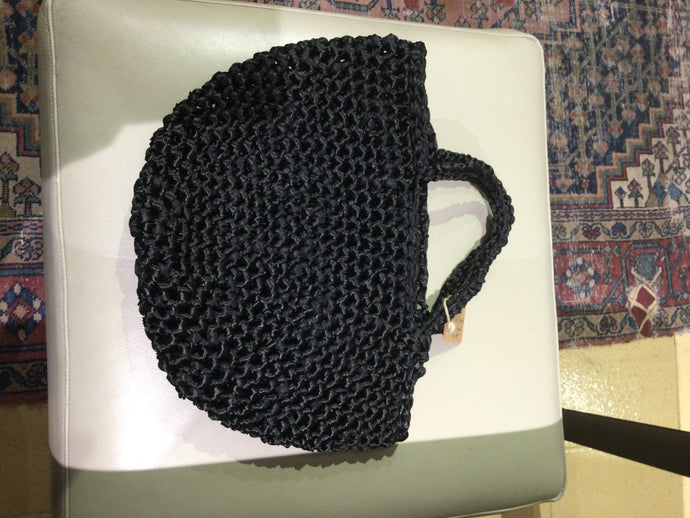 Black crochet bag