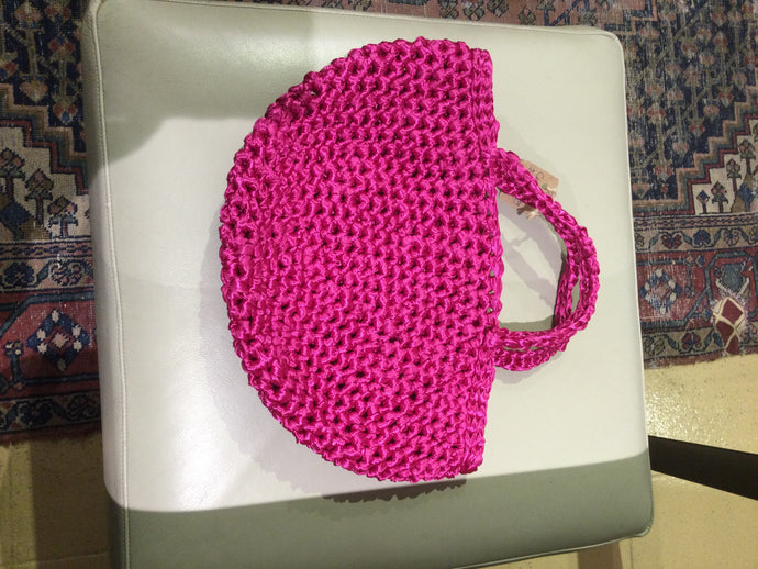 Pink crochet bag