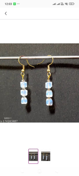 EARRINGS  WITH COLORED STONE