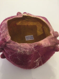 MAGENTA HAND DYED AND FELTED BOWL